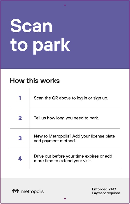 Scan to Park Dibond Sign